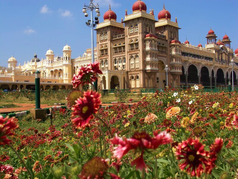 Mysore Palace with Flowers