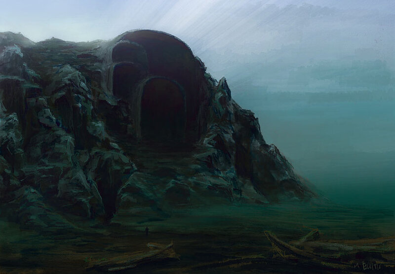 Mysterious cave by the sea