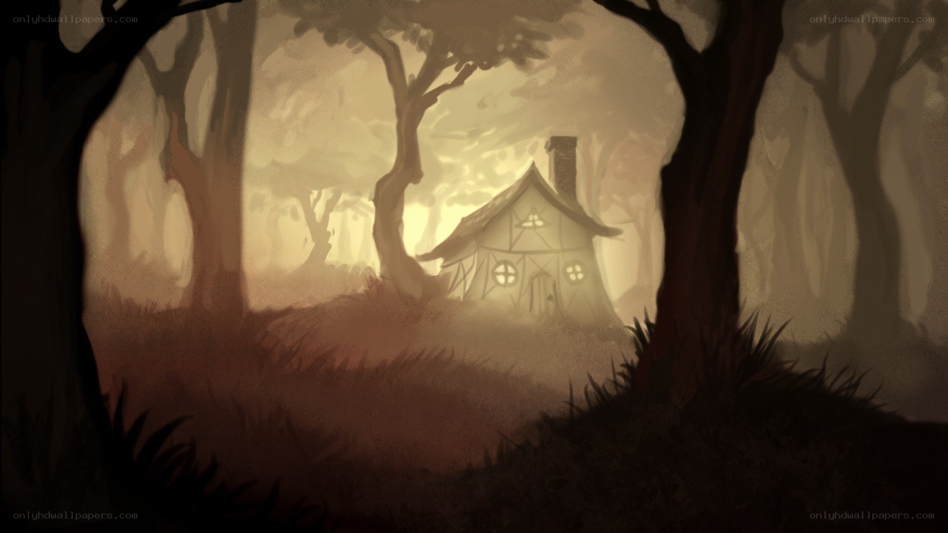 mysterious cottage in the woods