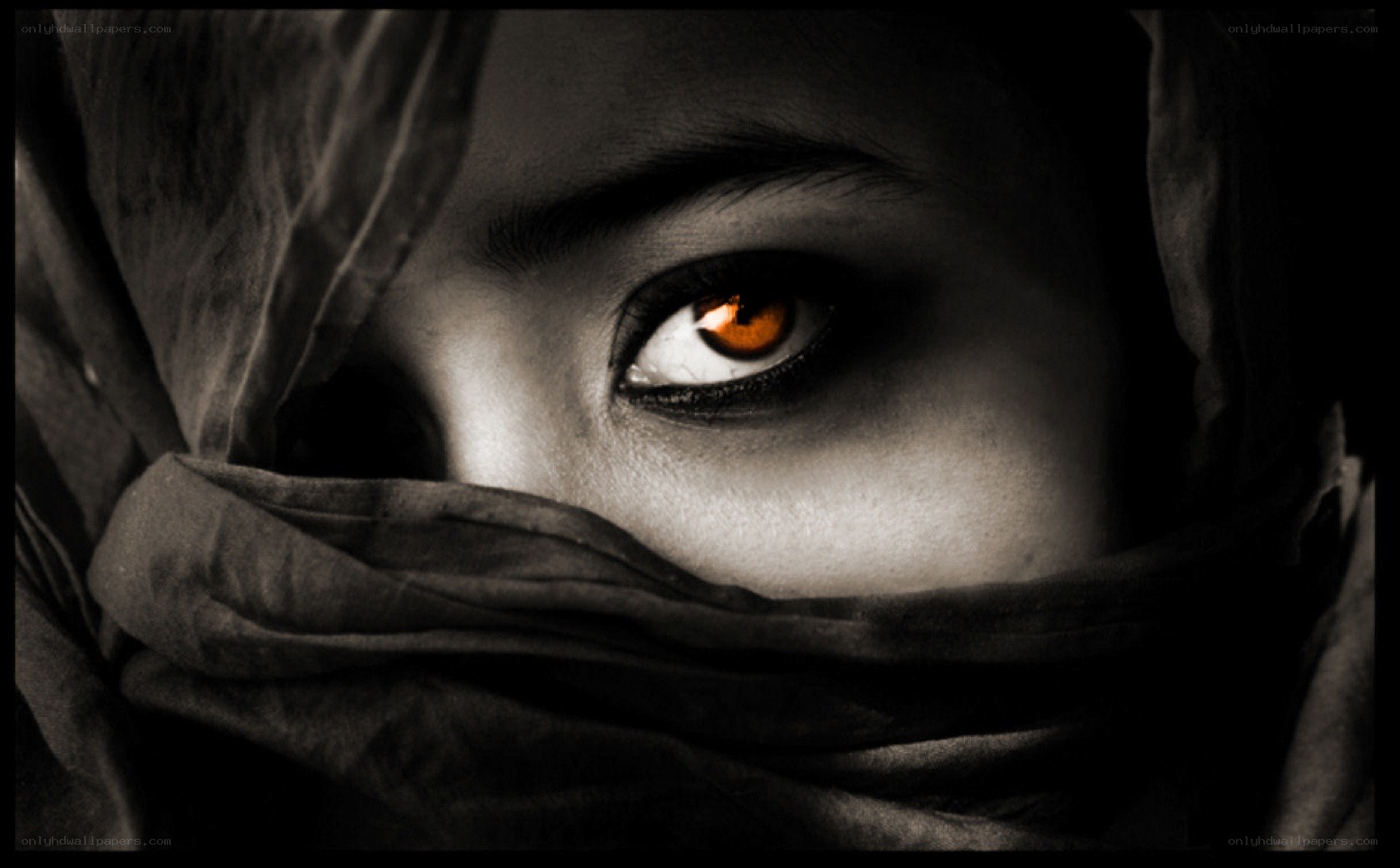mysterious eye under cloth