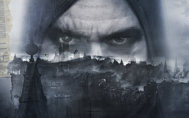 mysterious eyes over a city