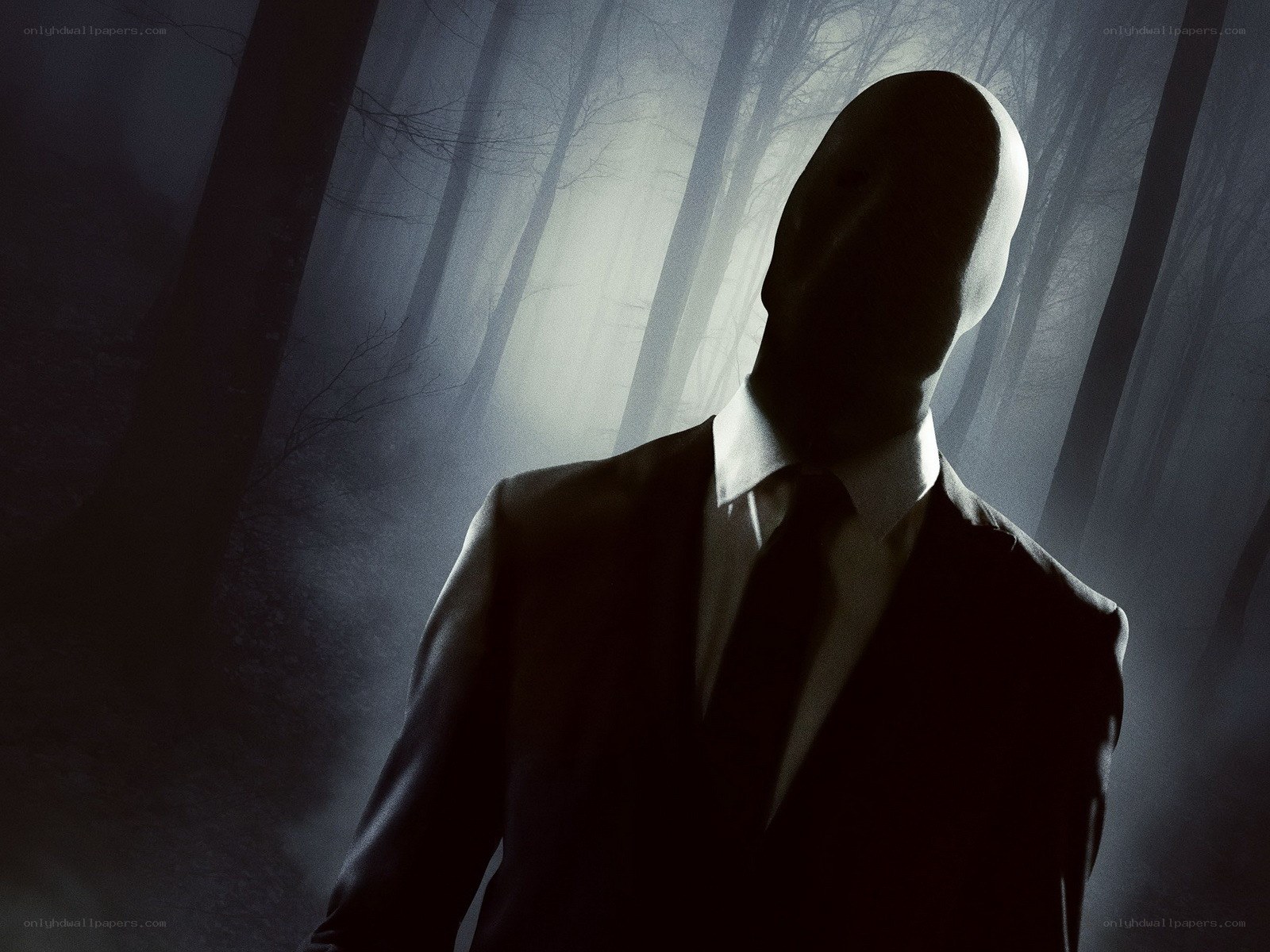 mysterious figure in foggy forest