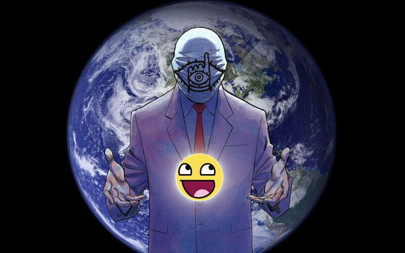 mysterious figure with earth backdrop