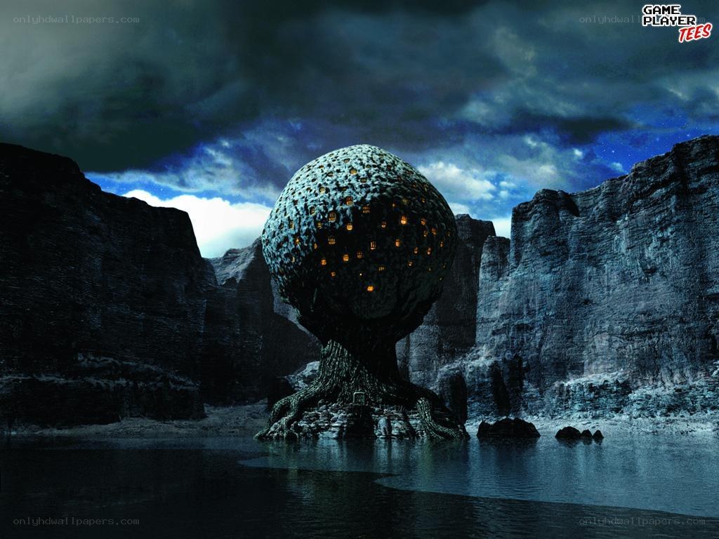 mysterious glowing sphere in canyon