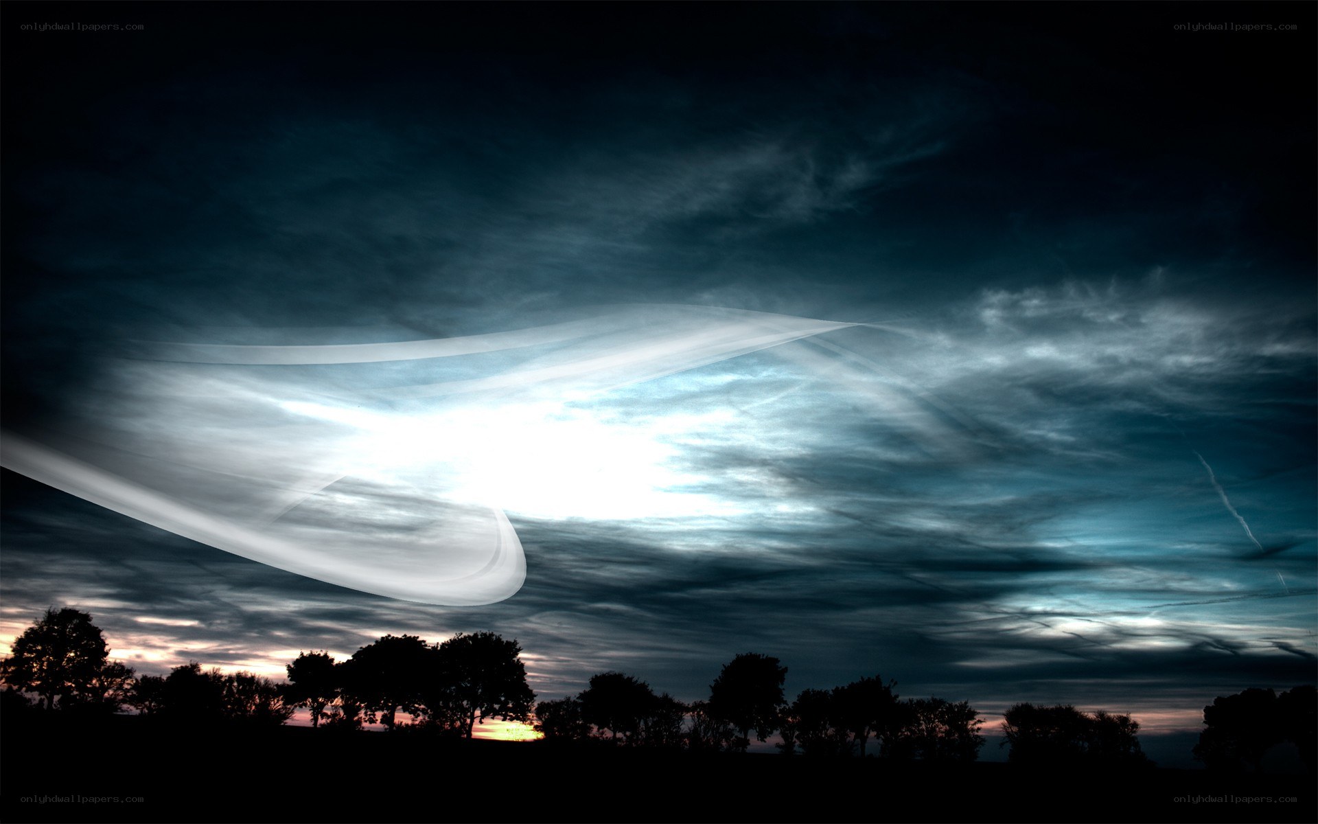 Mysterious light in the night sky