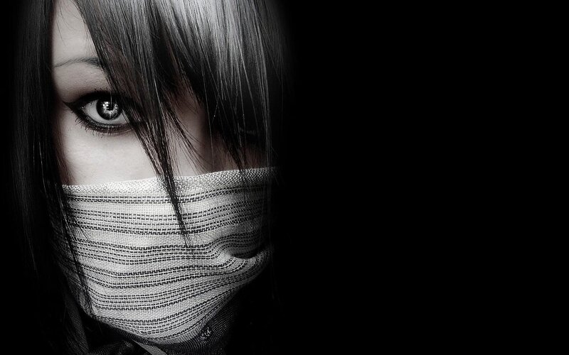 mysterious masked woman