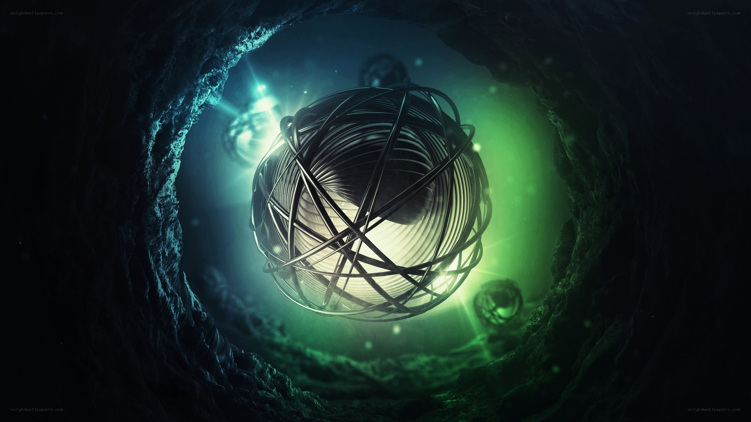mysterious sphere in a tunnel