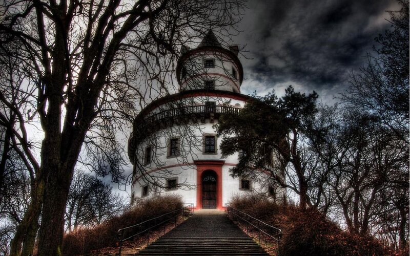 Mysterious tower on a hill