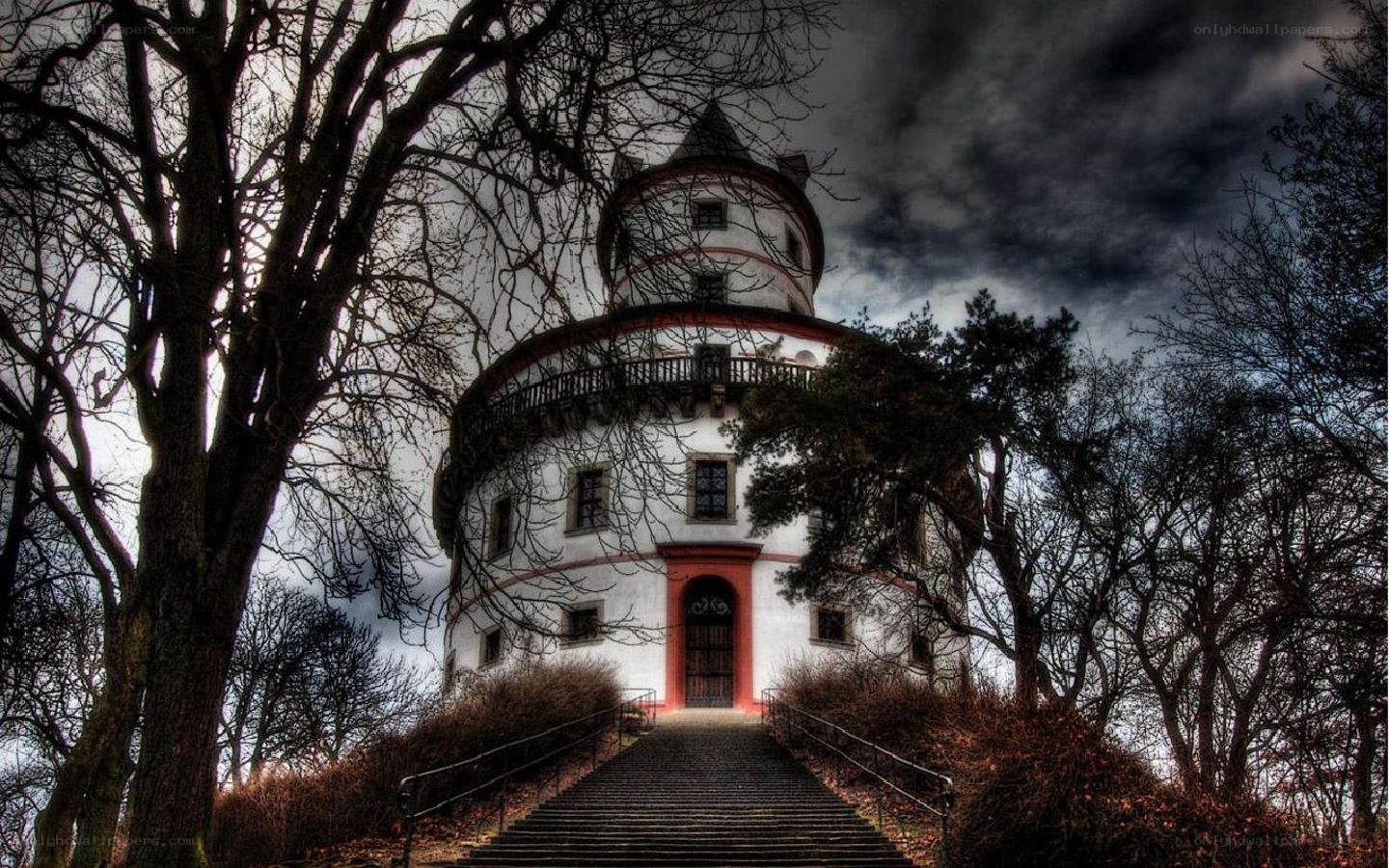 Mysterious tower on a hill