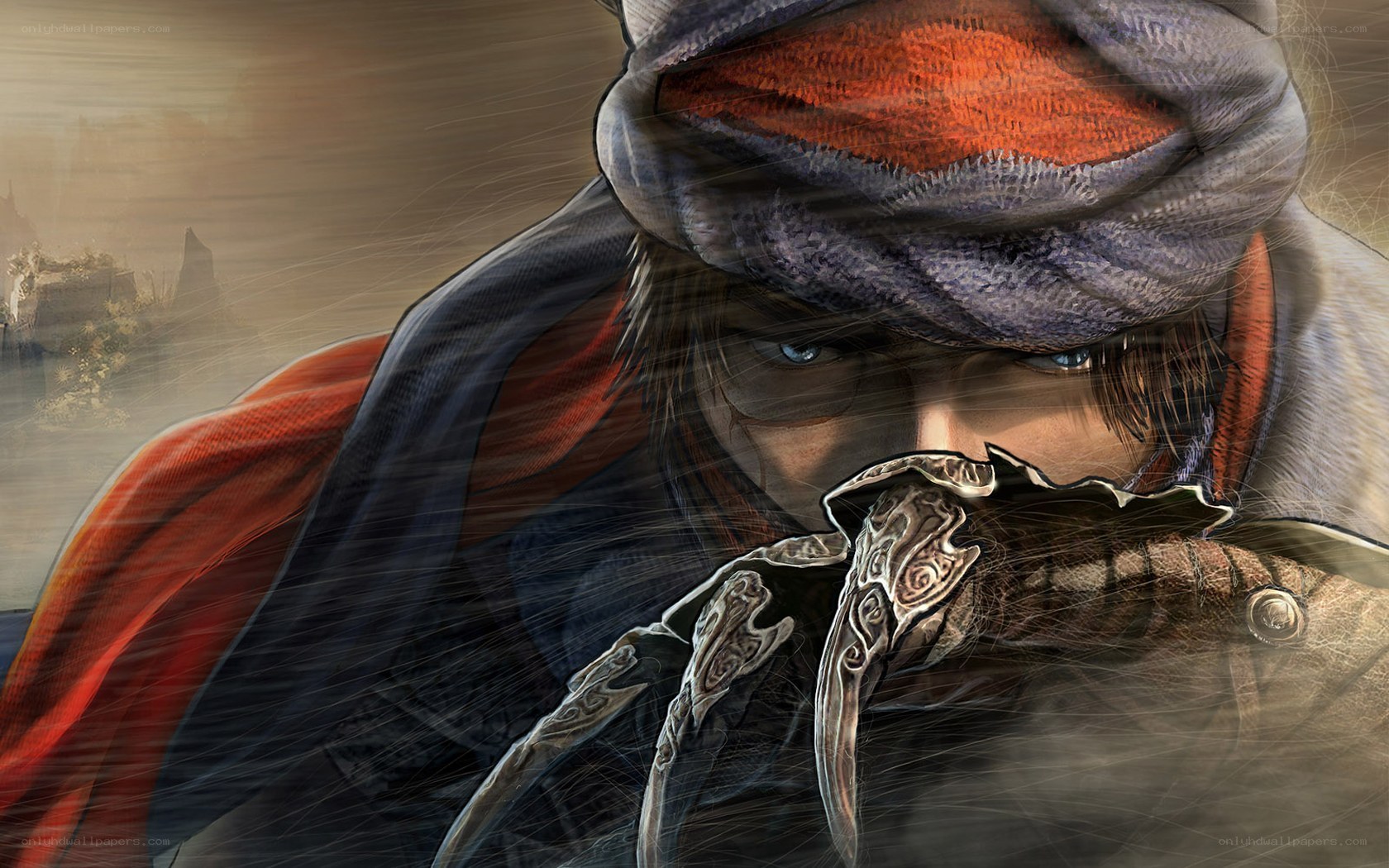 mysterious warrior with clawed glove