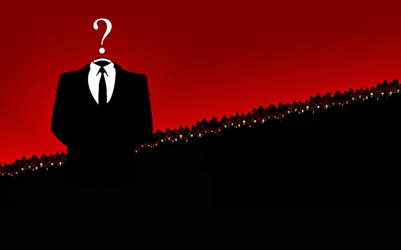 mystery figure in a crowd