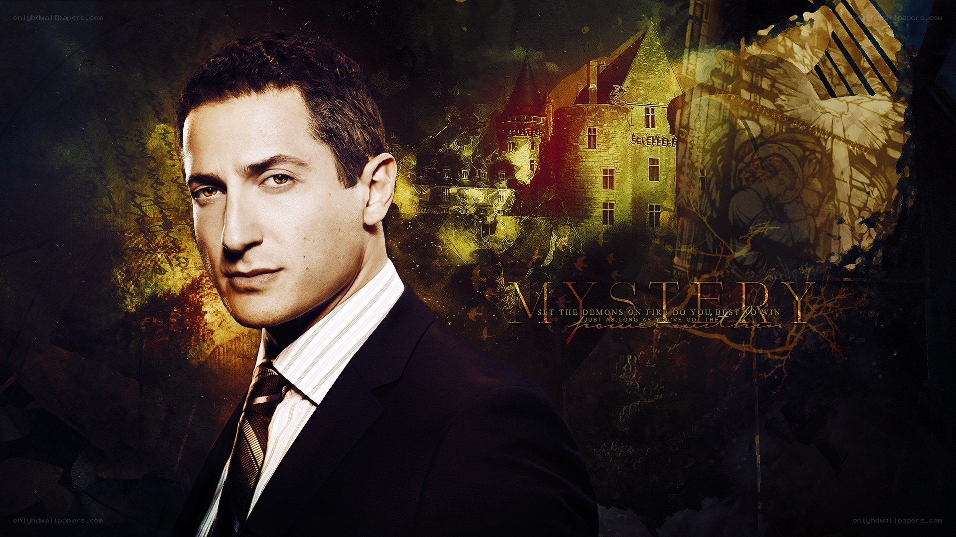 Mystery poster with man in suit