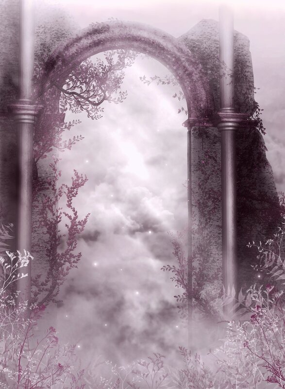 mystical archway in mist