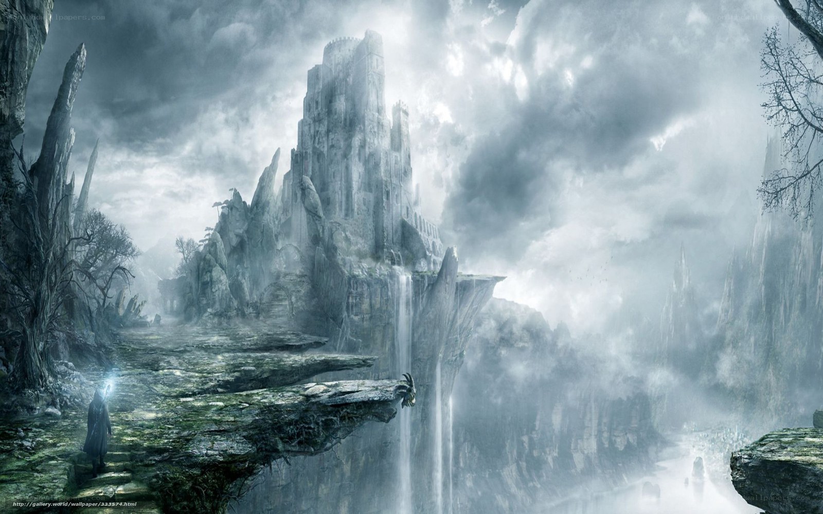 Mystical castle on a cliff