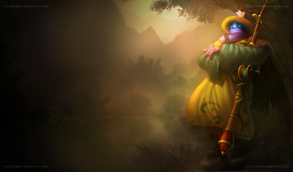 mystical character in misty forest