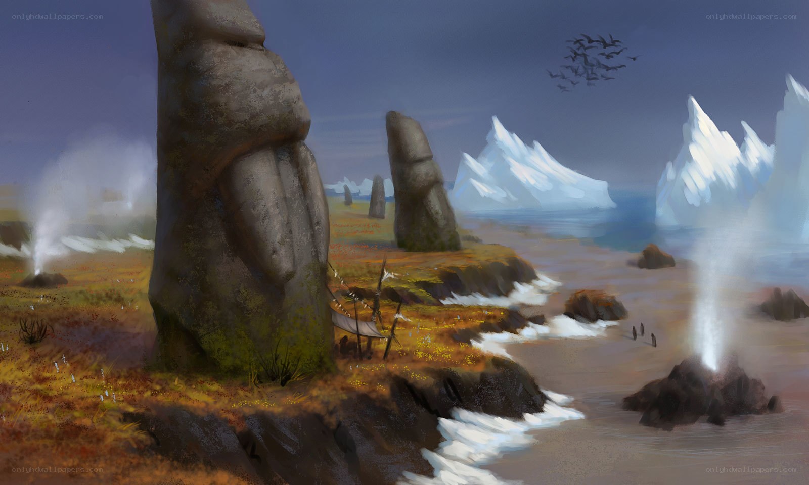 Mystical coastal landscape