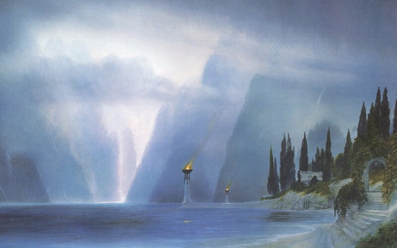 Mystical coastal landscape