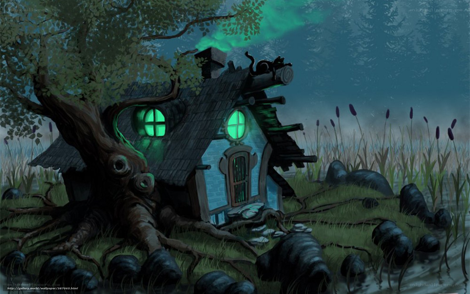 Mystical cottage in the woods