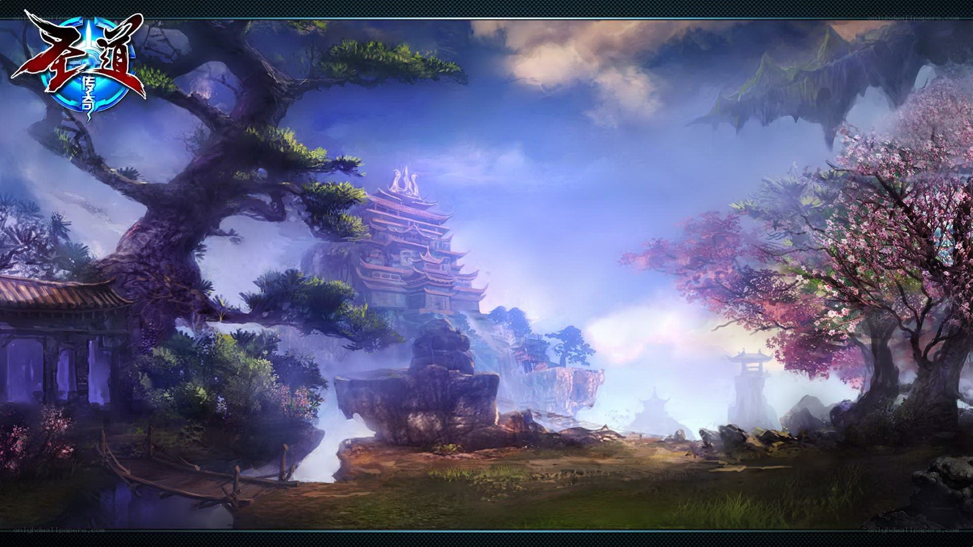 Mystical Eastern Temple Landscape
