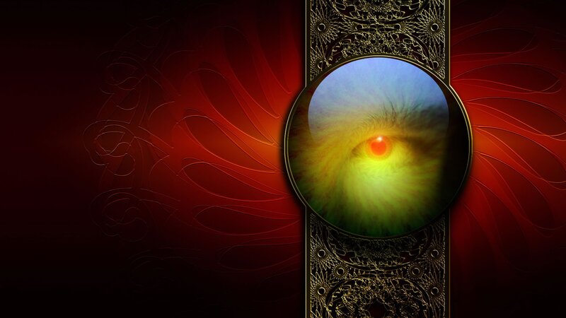 mystical eye in ornate frame
