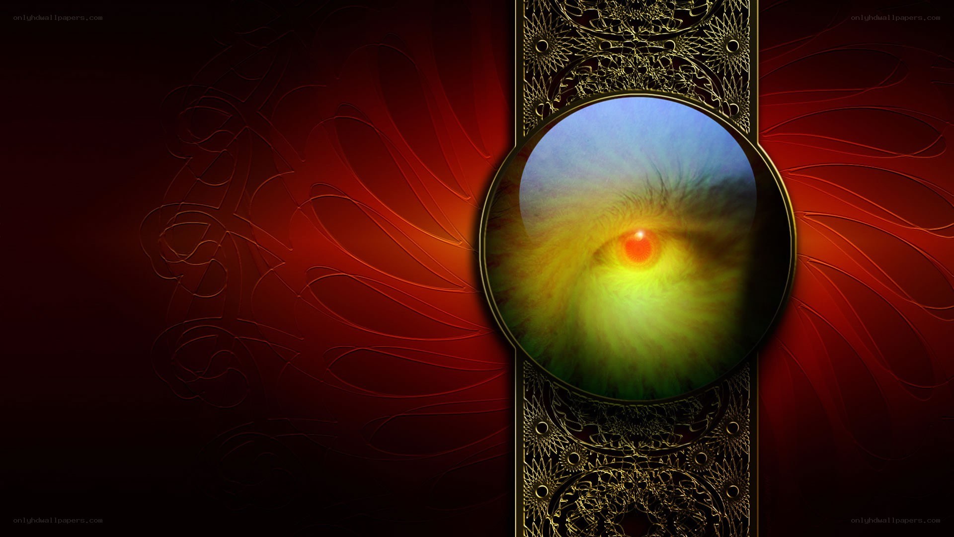 mystical eye in ornate frame
