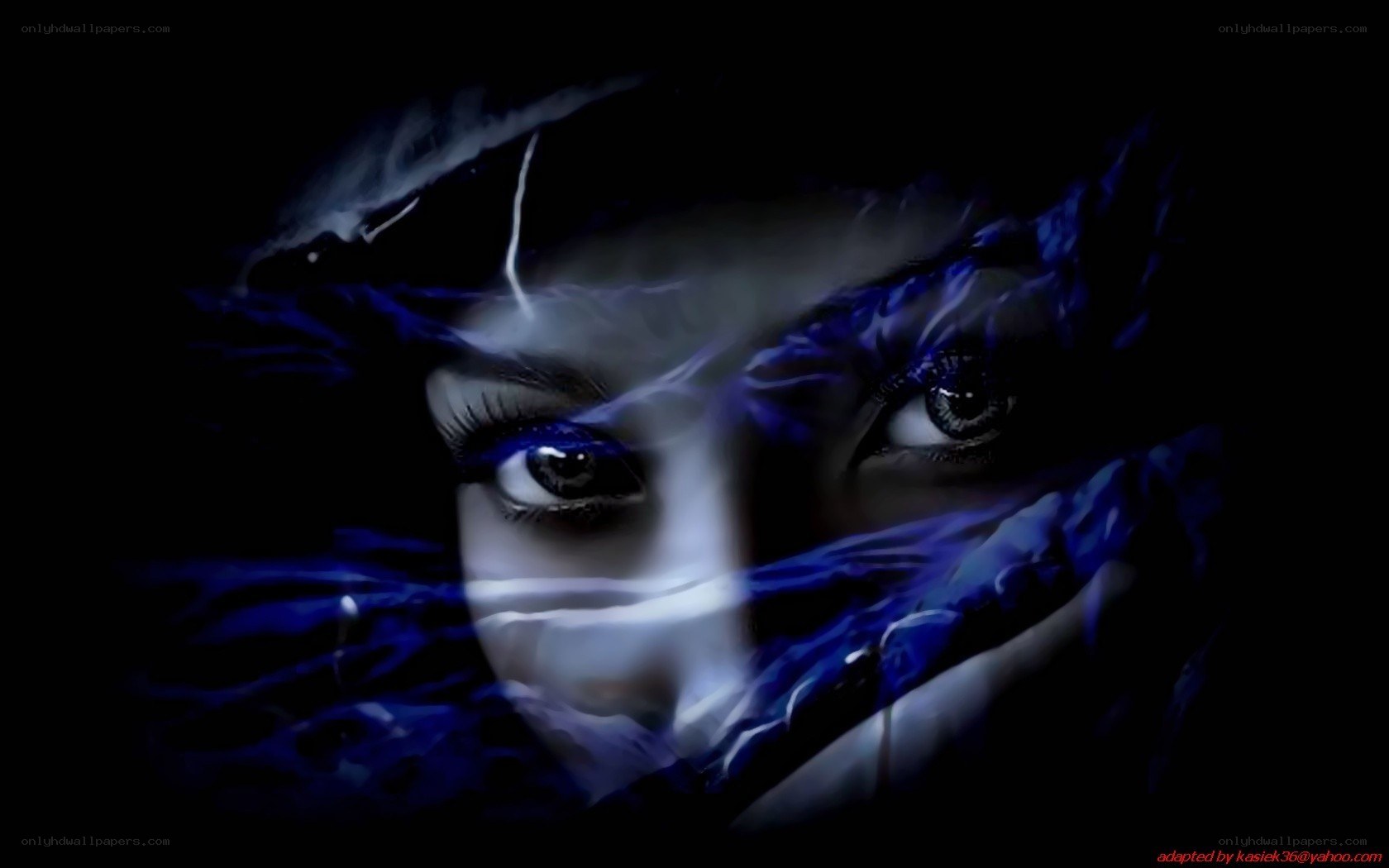 mystical eyes in darkness