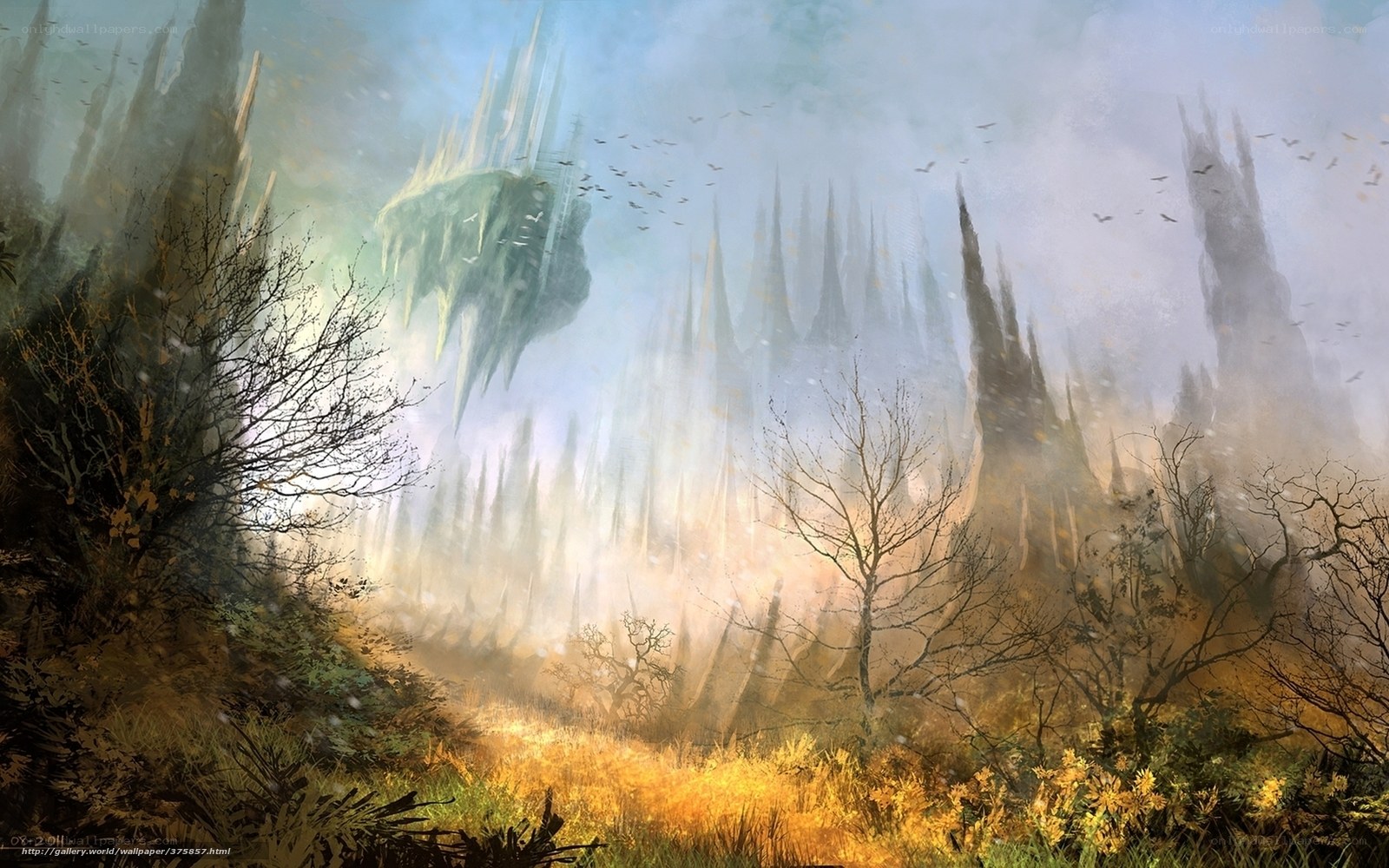 Mystical Floating Island Landscape