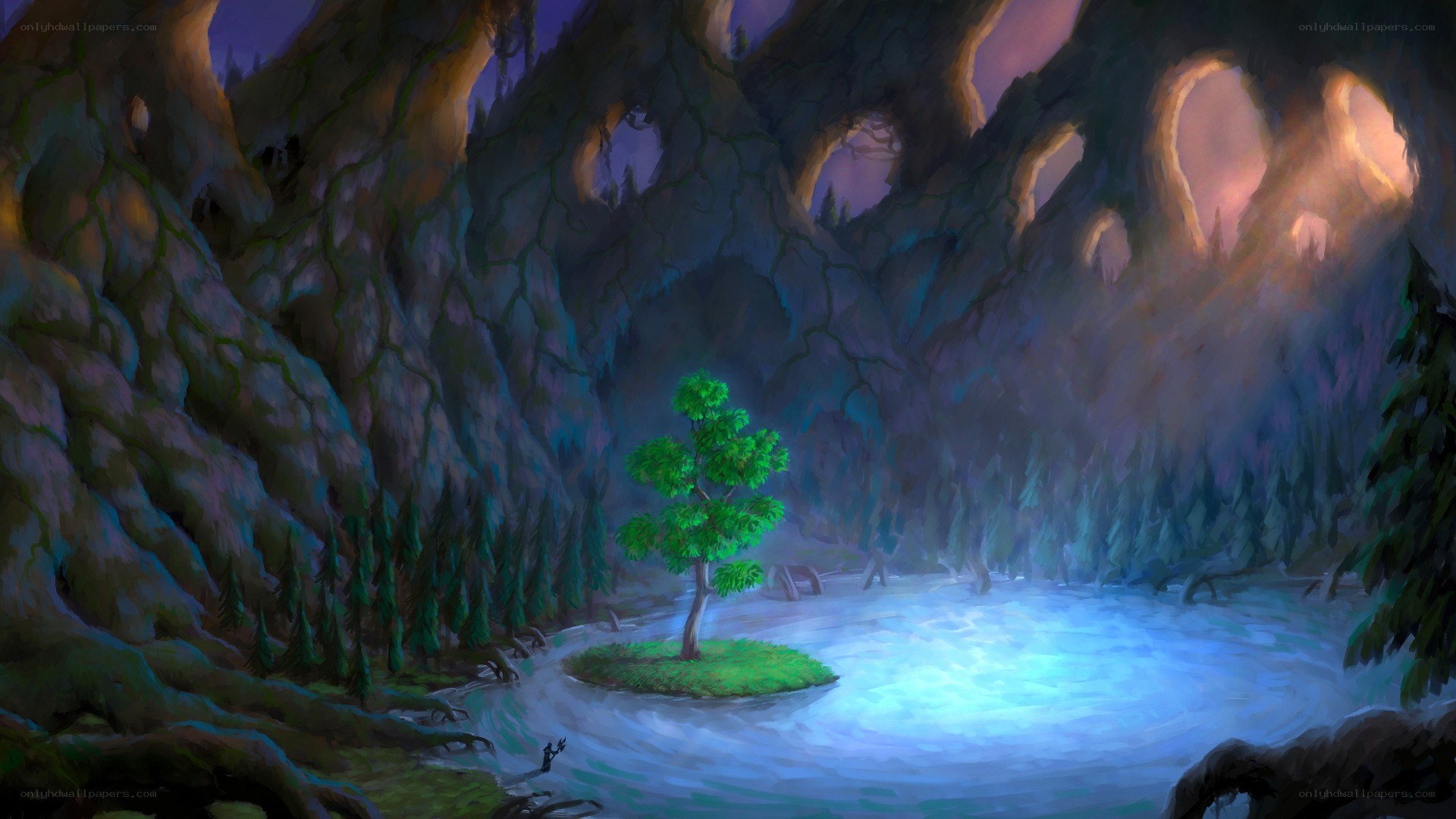 mystical forest clearing