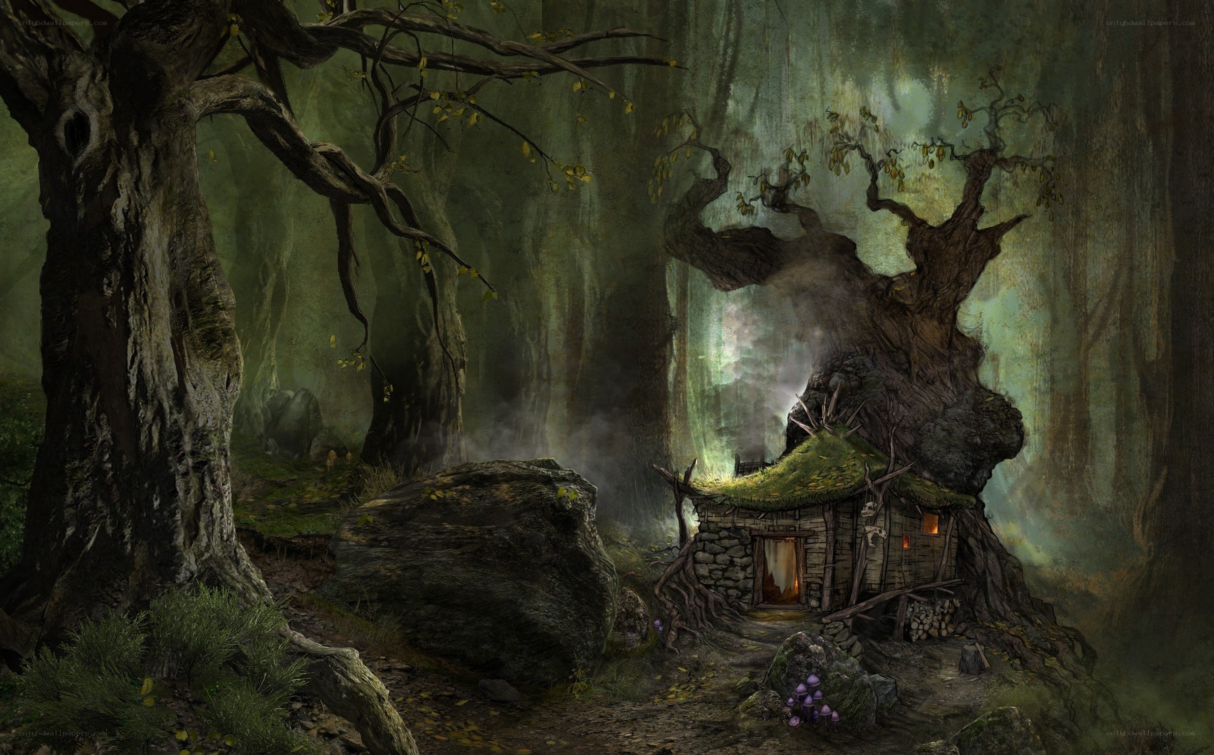 Mystical forest hut