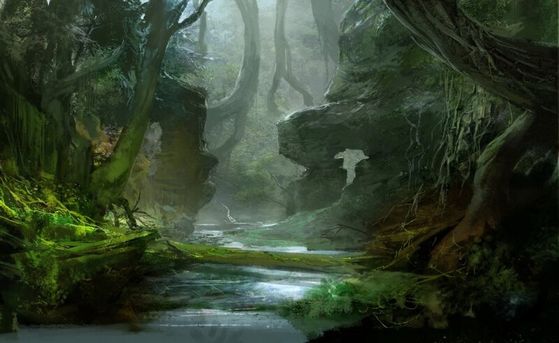 mystical forest stream