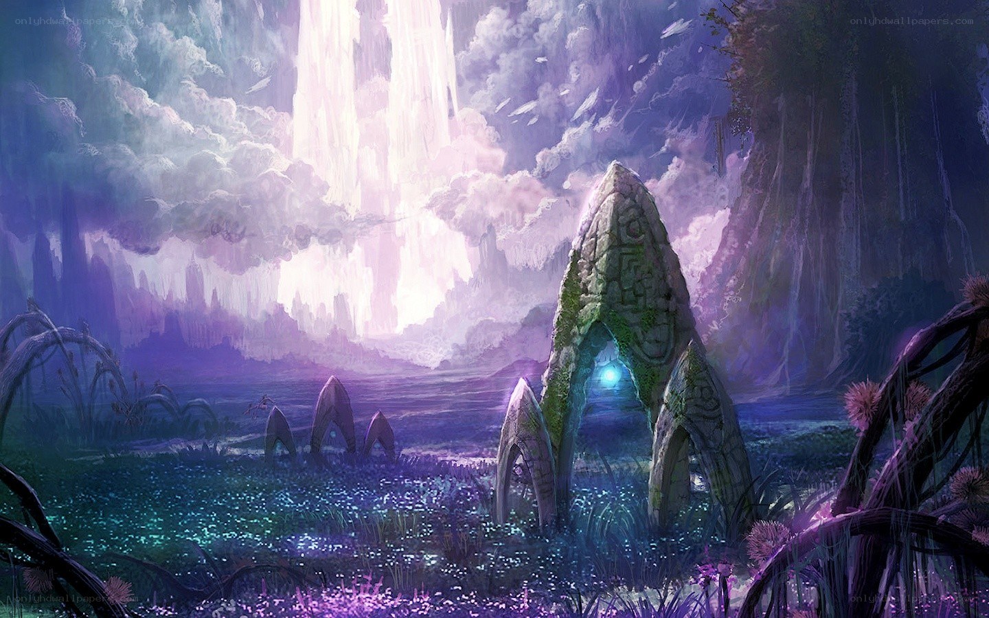 mystical forest with glowing portal