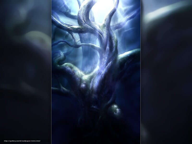 mystical glowing tree