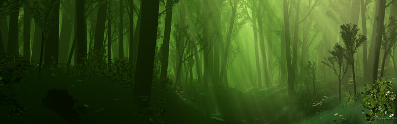 Mystical green forest