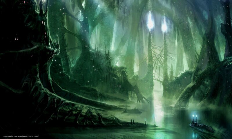 mystical green forest