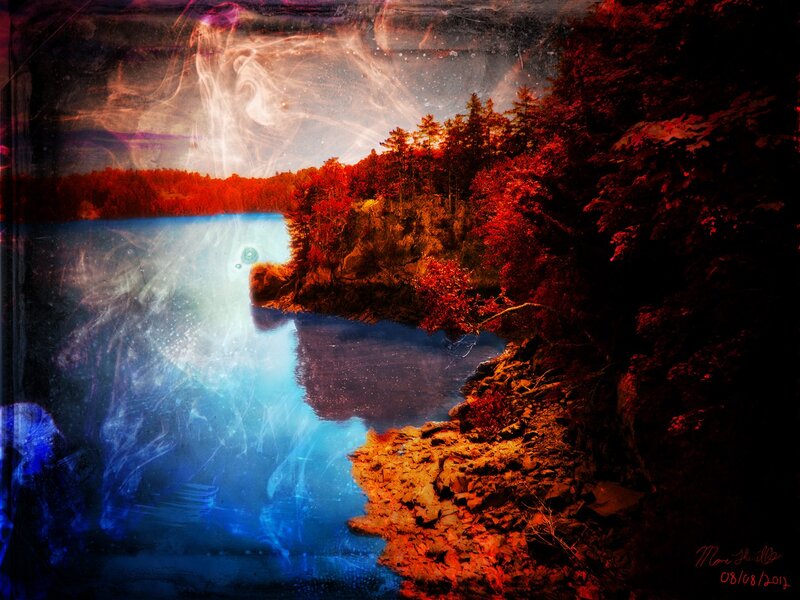 Mystical lake landscape