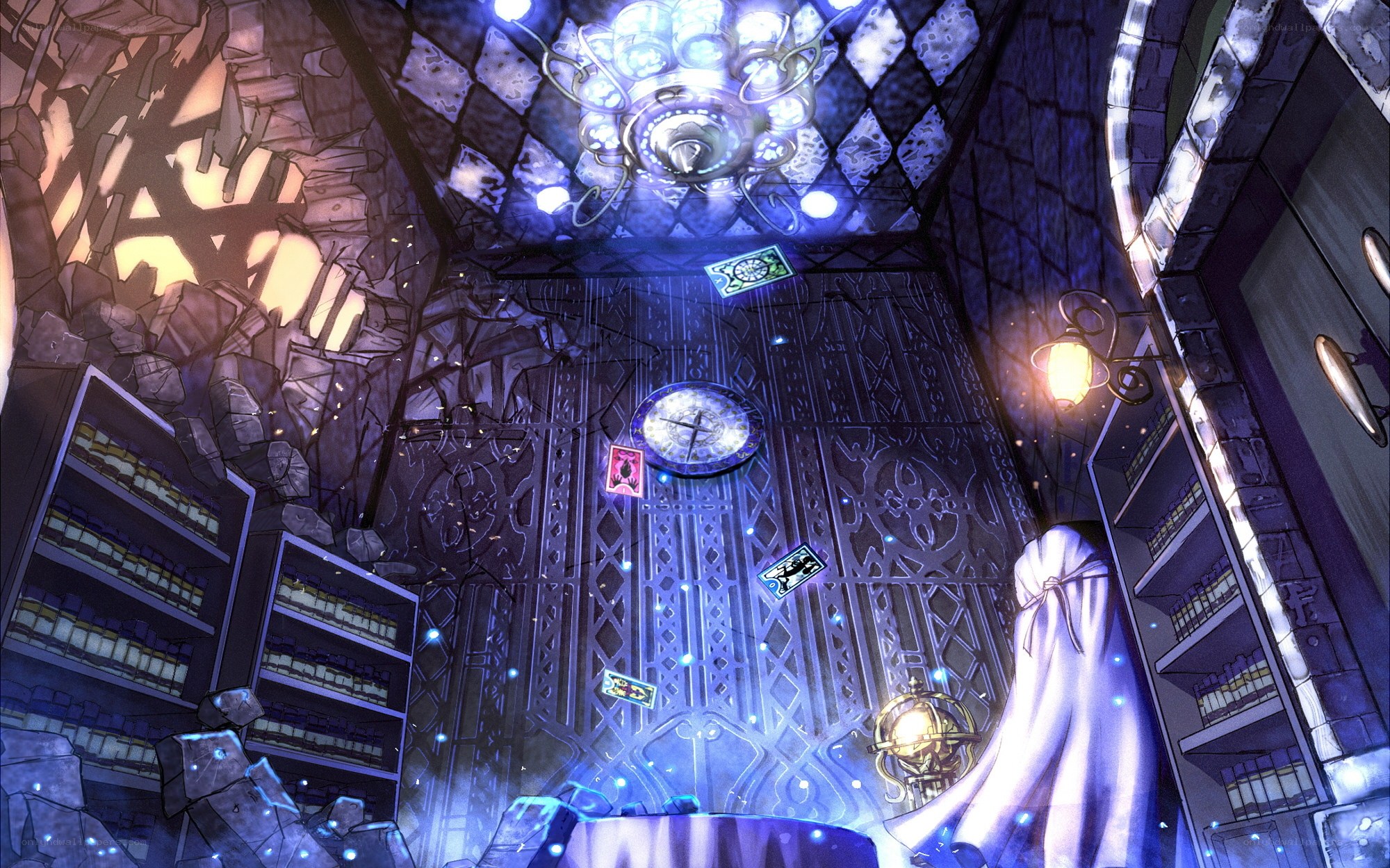 mystical library interior