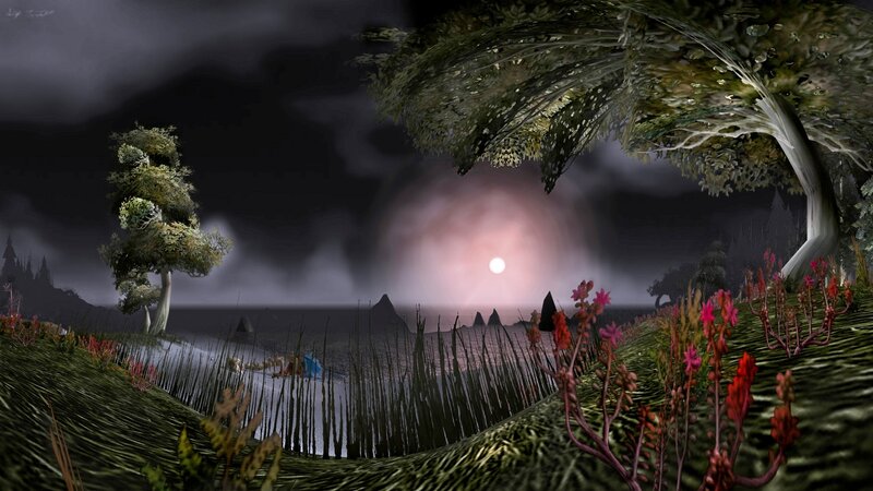 mystical moonlit landscape