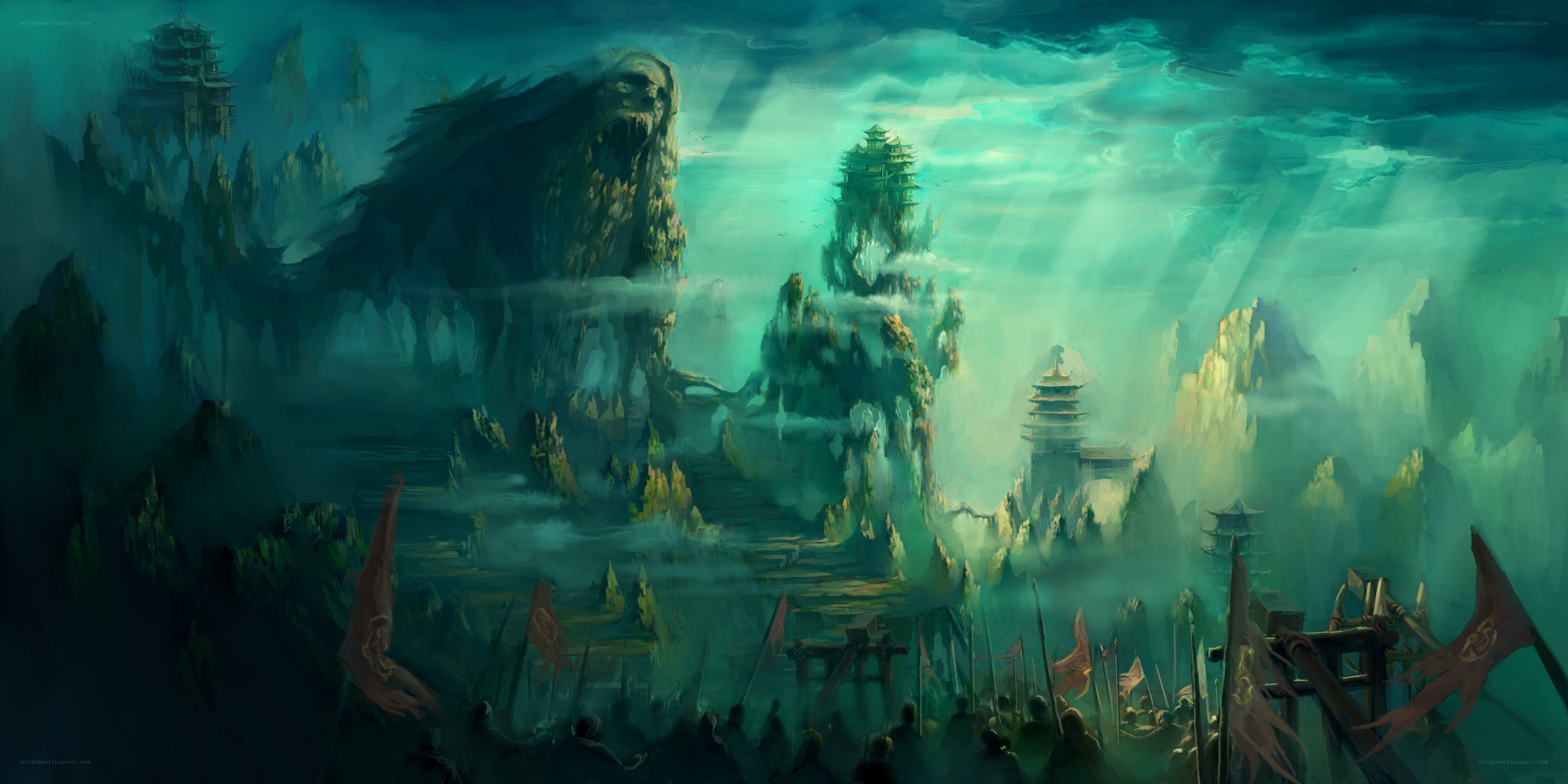 Mystical mountain fortress