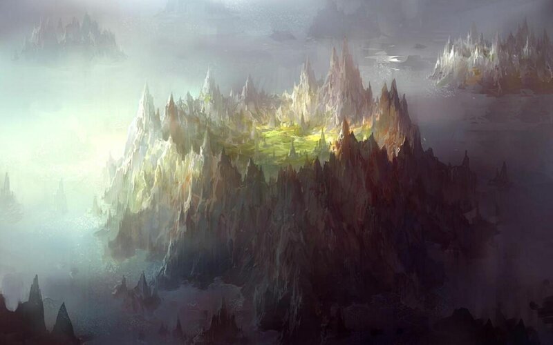 mystical mountain landscape