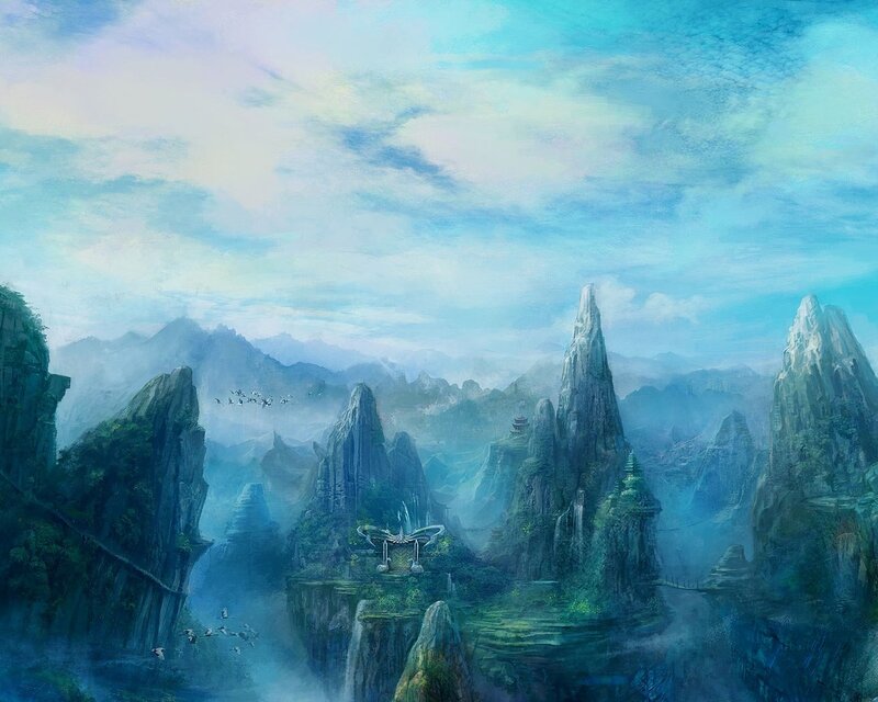 Mystical mountain landscape