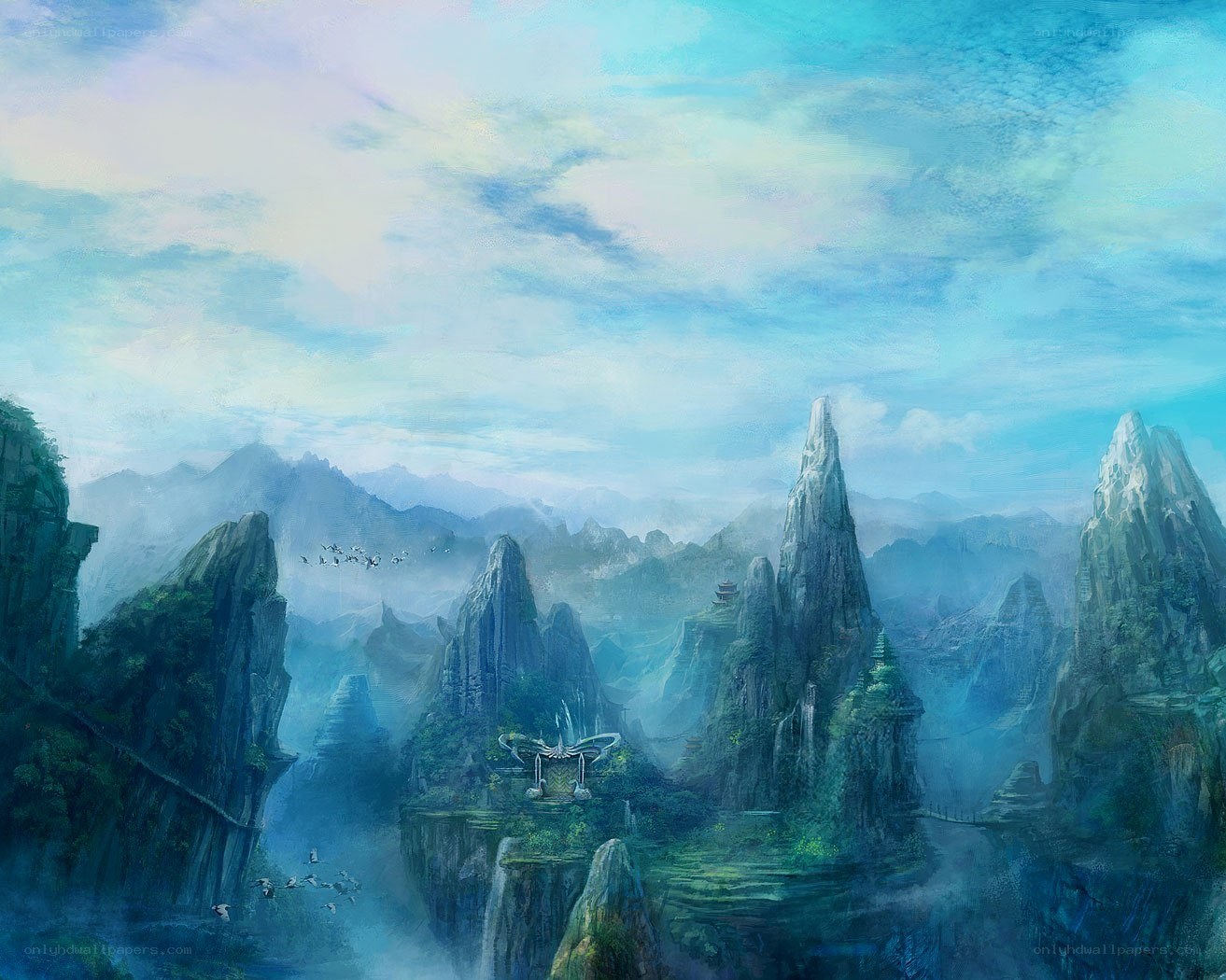 Mystical mountain landscape