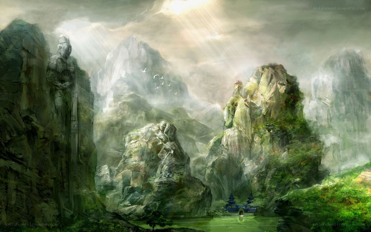 Mystical mountain landscape