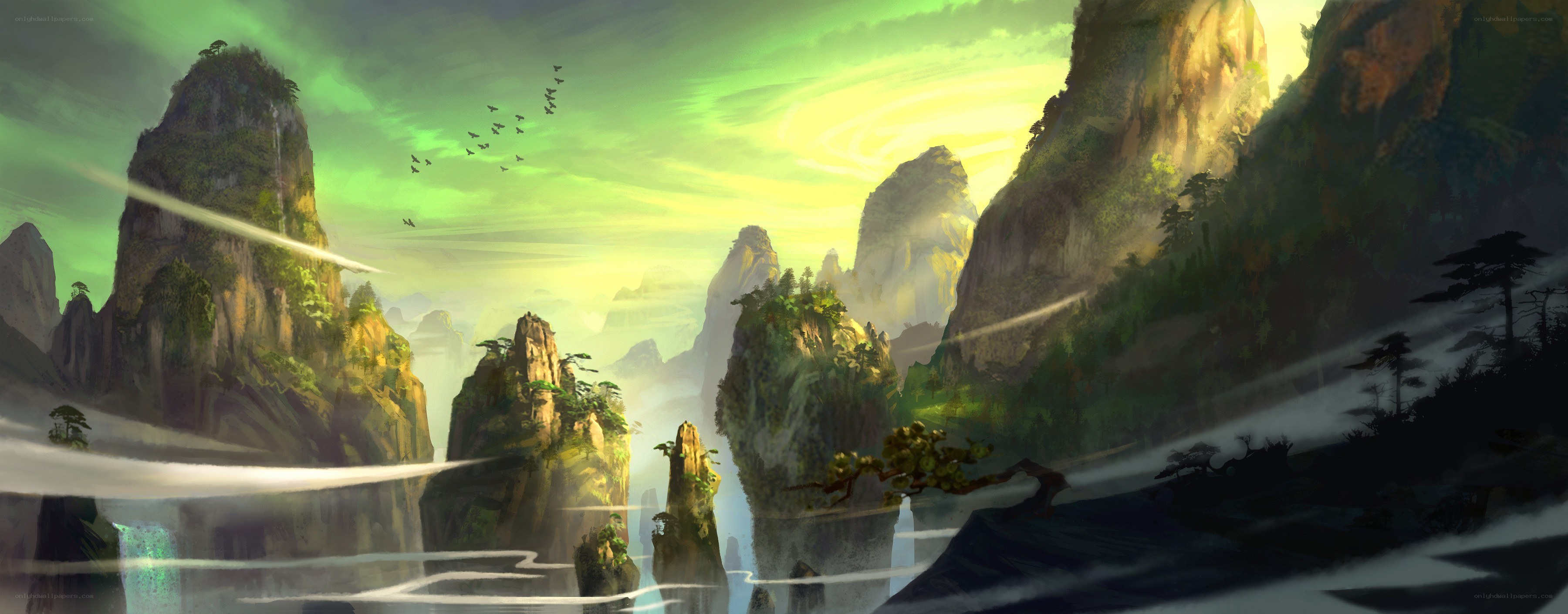 Mystical mountain landscape