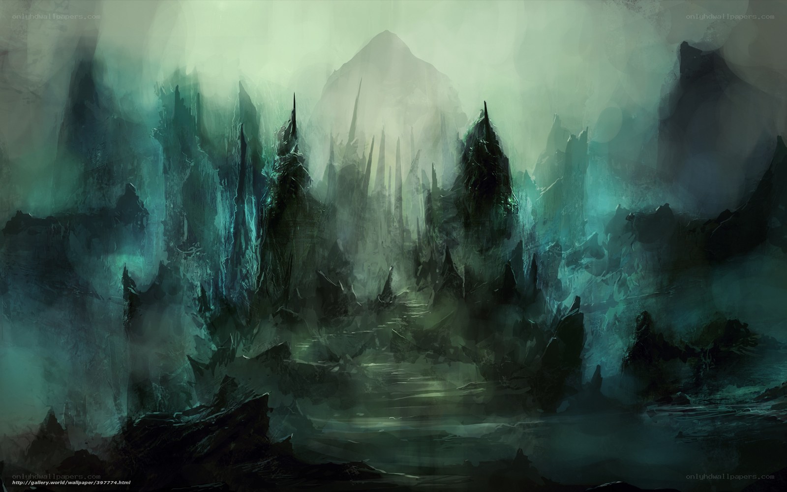 Mystical mountain landscape