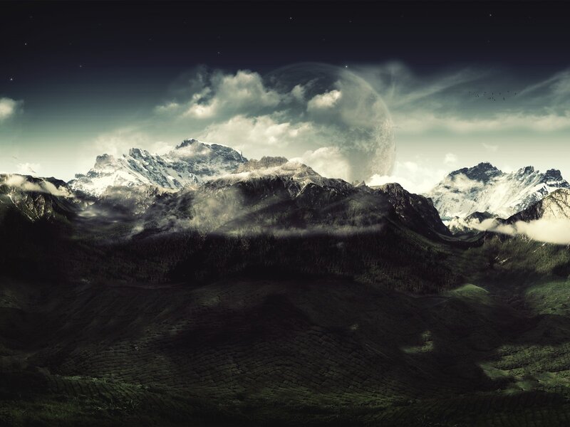 Mystical mountain landscape