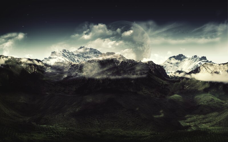 Mystical mountain landscape