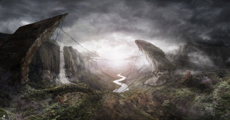 Mystical mountain valley
