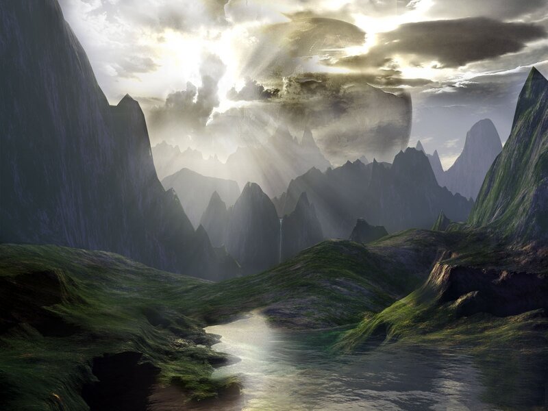 Mystical mountain valley