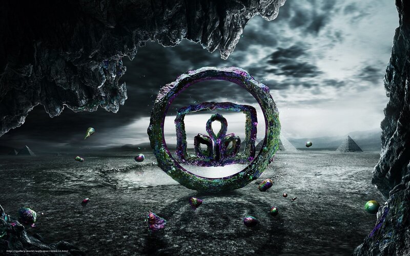 mystical ring in alien landscape