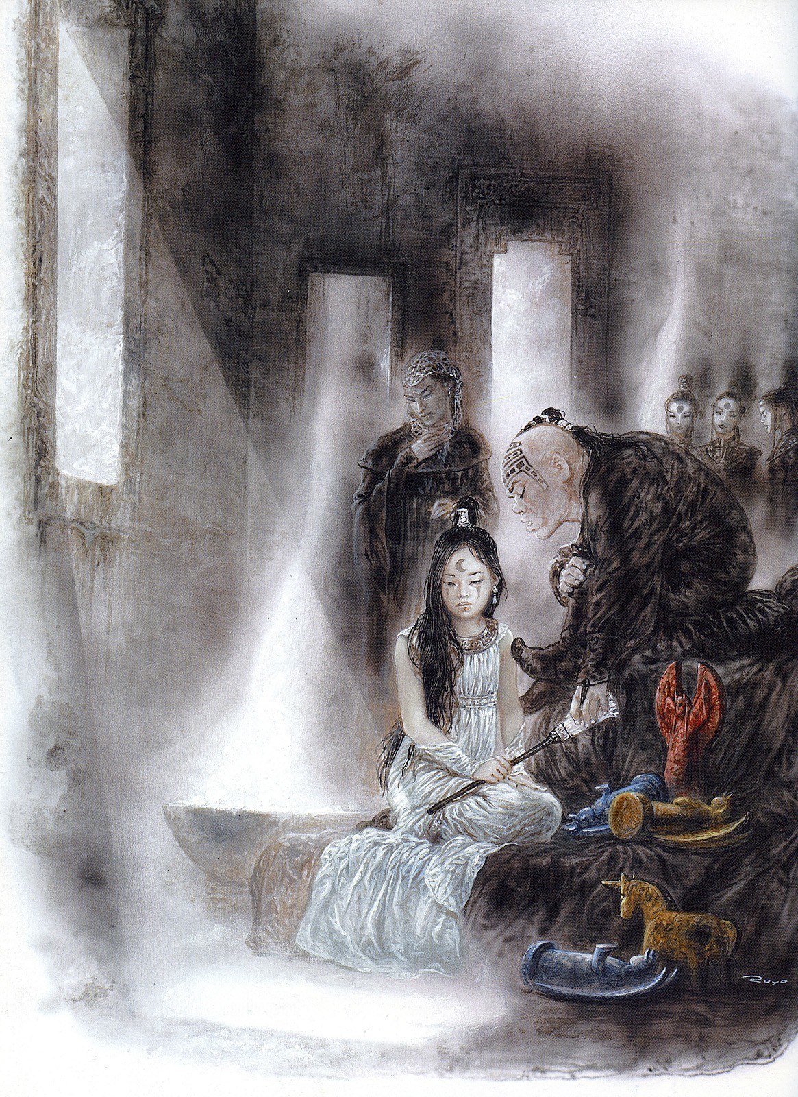 Mystical ritual in ancient chamber